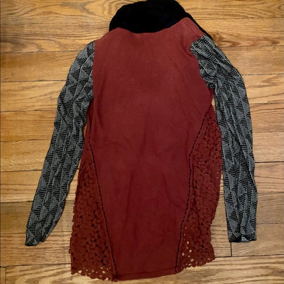 Buckle Mixed Media Cardigan Size Small - Picture 4 of 7